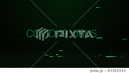 Image of interference over covid-19 virus text...のイラスト素材 [93363543] - PIXTA