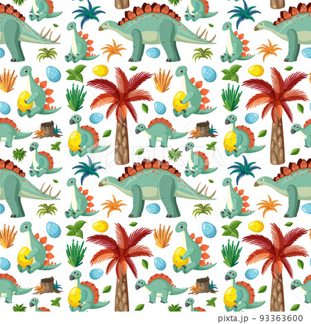 Cute dinosaur seamless pattern 93363600