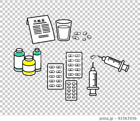 薬　シンプルイラスト 93363936