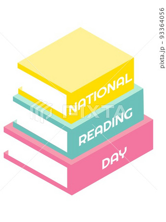 Composition of national reading day text over book icons on white backgorund Composition of national reading day text over book icons on white backgorund 93364056