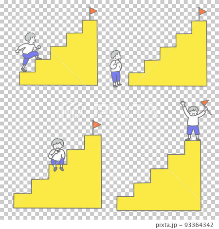 Set of boys stepping up 93364342