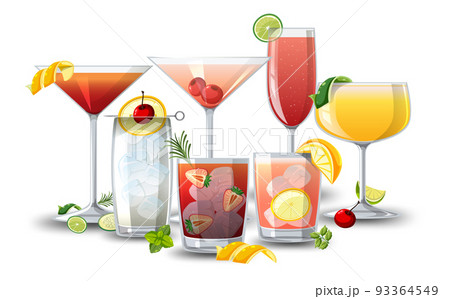 Different types of cocktails Different types of cocktails 93364549