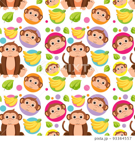 Cute monkey seamless pattern 93364557