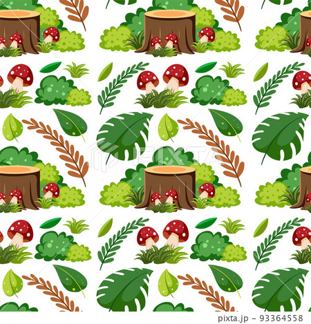 Various plants seamless pattern 93364558
