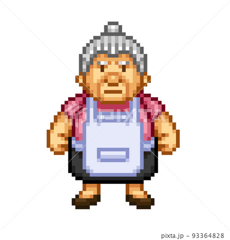おばあさんのピクセルアート 93364828