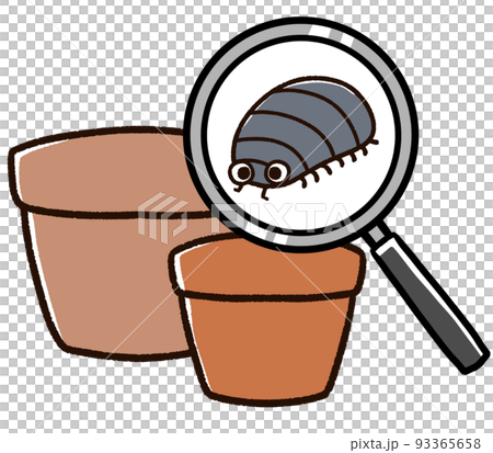 植木鉢から発見されるダンゴムシ 93365658