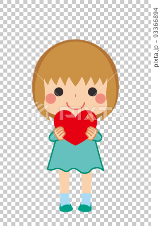 Illustration of a cute little girl holding a... - Stock Illustration ...