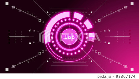Image of scope scanning over shapes on black background 93367174
