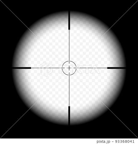 A realistic illustration of a sight through the scope of a desharpening rifle. Crosshair with transparent background, vector 93368041