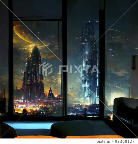 光絵　夜の風景（マンション）　制作途中 光絵 夜の風景（マンション） 制作途中