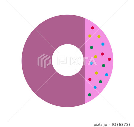 カラフルなチョコレートスプリンクルがかかったピンクのドーナツ 93368753