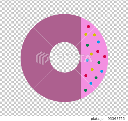 Pink donut with colorful chocolate sprinkles Pink donut with colorful chocolate sprinkles 93368753