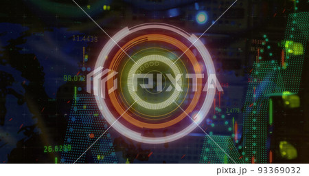 Image of scope scanning and data processing over cables in computer server in background 93369032