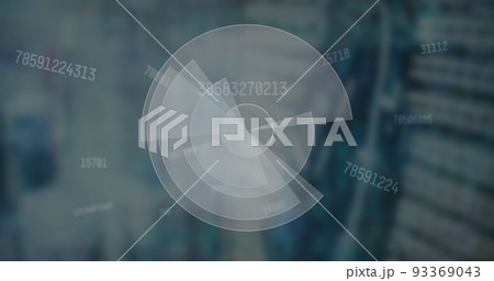 Image of scope scanning and numbers changing over computer server Image of scope scanning and numbers changing over computer server 93369043