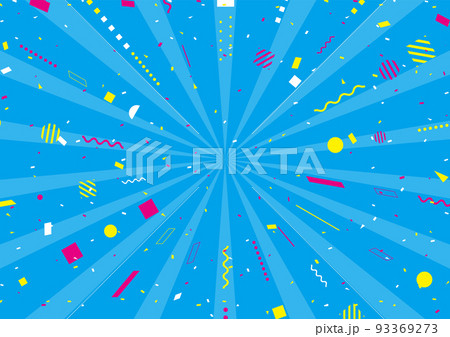 幾何学模様　集中線　紙吹雪背景 93369273