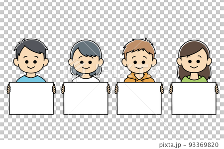 孩子們拿著翻轉男孩女孩插圖 孩子們拿著翻轉男孩女孩插圖 93369820