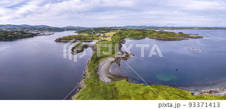 Aerial of Carntullagh Head by Killybegs in County Donegal - Republic of Ireland 93371413