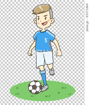 サッカー選手のイラスト ドリブルシーン サッカー選手のイラスト ドリブルシーン 93371864