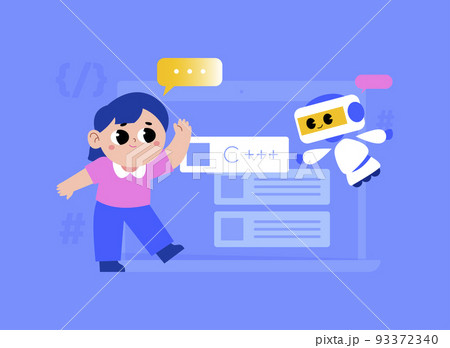 AI artificial intelligence, machine learning coding IT education for elementary school children 93372340