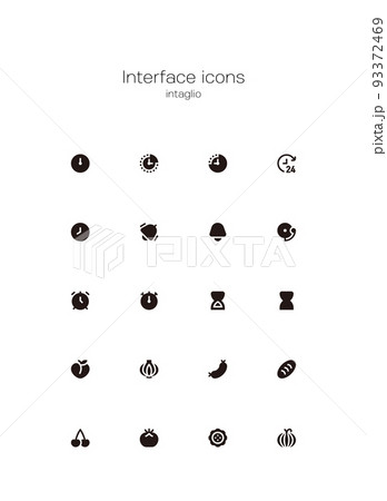 simple black essential icon set for UI UX web...のイラスト素材 [93372469] - PIXTA