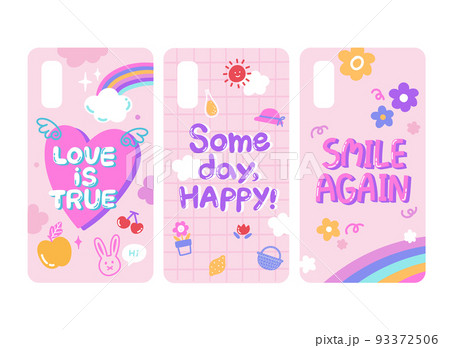 cute speech playing with bubbles and doodle sticker set vector illustration cute speech playing with bubbles and doodle sticker set vector illustration 93372506