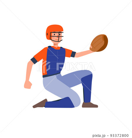 vector illustration of job character_baseball player 93372800