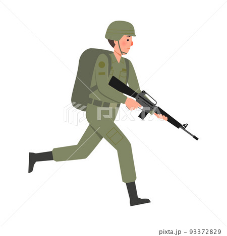 vector illustration of job character_soldier vector illustration of job character_soldier 93372829