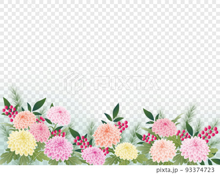 菊・松・南天・フレーム 93374723