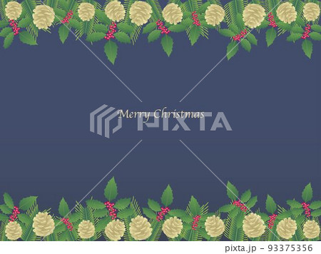 クリスマス・紺・上下・フレーム 93375356