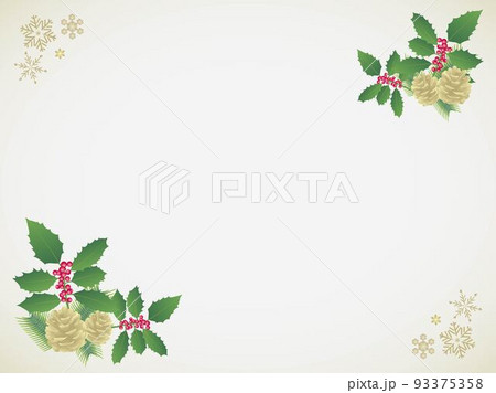 クリスマス・ゴールド・四角・フレーム 93375358