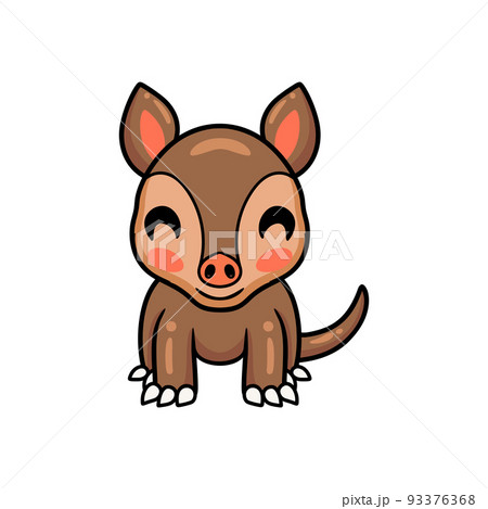 Cute little aardvark cartoon character	 93376368
