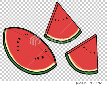 切ったスイカのイラスト 93377650