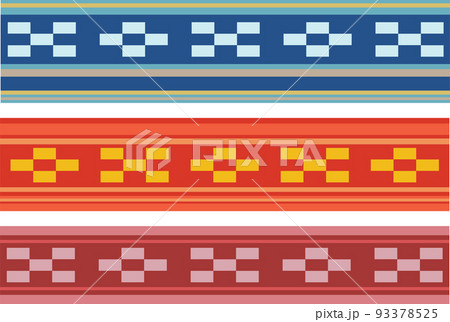 ミンサー織風の模様イラストセット 93378525