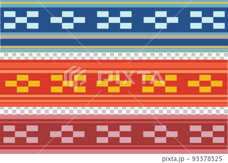 ミンサー織風の模様イラストセット 93378525