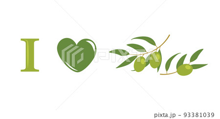 I love olive healthy food isolated on white background I love olive healthy food isolated on white background 93381039