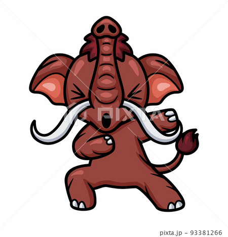 Cute little mammoth cartoon dancing Cute little mammoth cartoon dancing 93381266