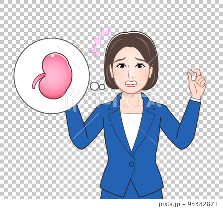 Illustration of a person explaining physical troubles Illustration of a person explaining physical troubles 93382871