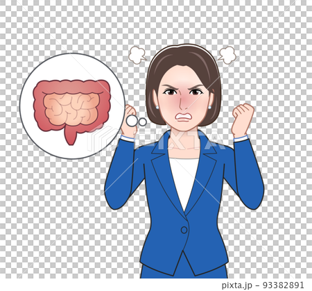 Illustration of a person explaining physical troubles 93382891