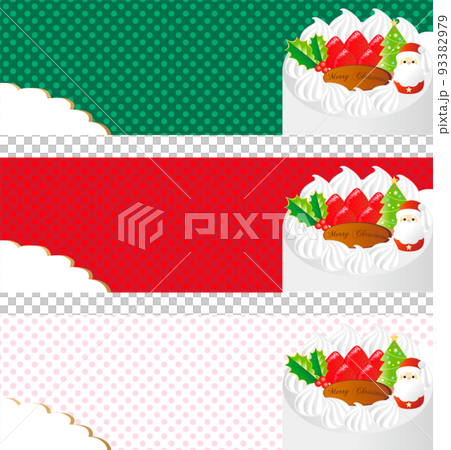 Banner frame Christmas cake Santa Claus background cute simple illustration material set 93382979