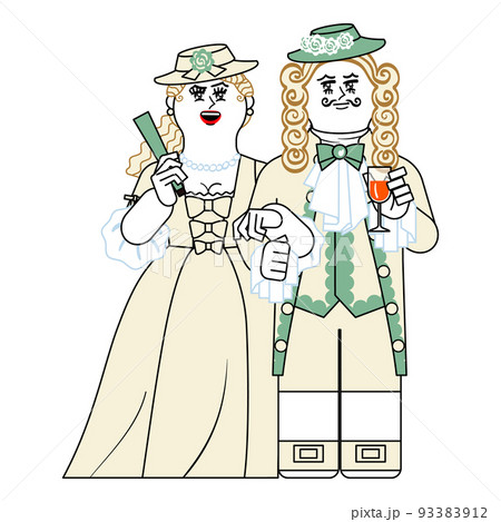 中世貴族風の男女 93383912