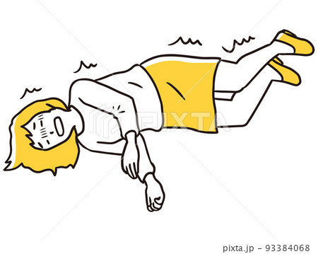 倒れて苦しむ女性 倒れて苦しむ女性 93384068