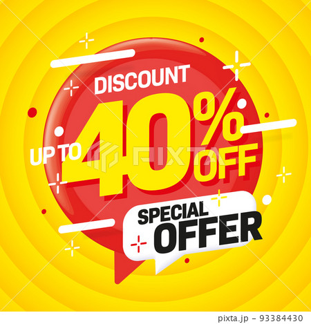 Forty percent off discount special offer poster with concentric circles 93384430