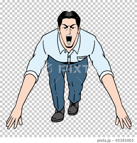 A man in a running pose of the American comics touch 93385003