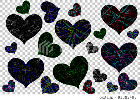 Cyber-like heart icon set Valentine Cyber-like heart icon set Valentine 93385495