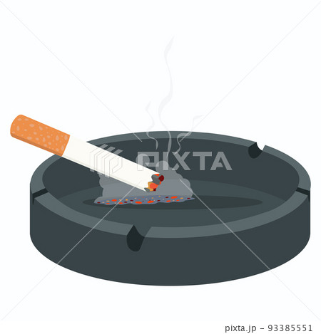 Cigarette in ashtray with burning concept Cigarette in ashtray with burning concept 93385551