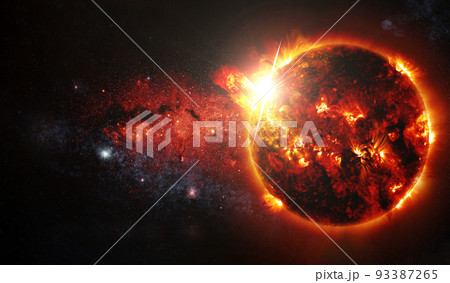 Sun on space background. Elements of this image furnished by NASA. Sun on space background. Elements of this image furnished by NASA. 93387265