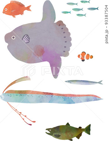 いろんな魚のイラスト いろんな魚のイラスト 93387504