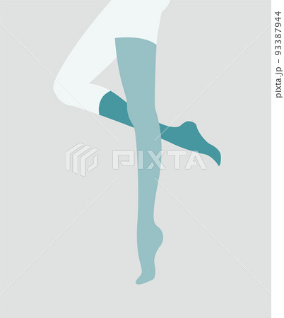 pinup woman legs in mismatching socks and stockings 93387944