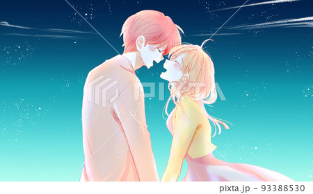 幸せそうな男女　秋　夜 93388530