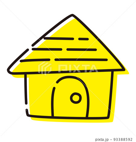 シンプルな手描き風の家のイラスト 93388592